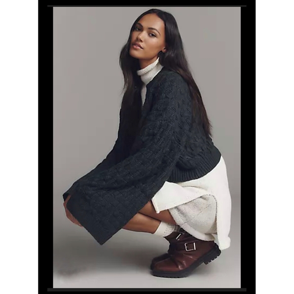 Anthropologie Sweaters - NWT Anthropologie Cable Knit Cropped Cardigan